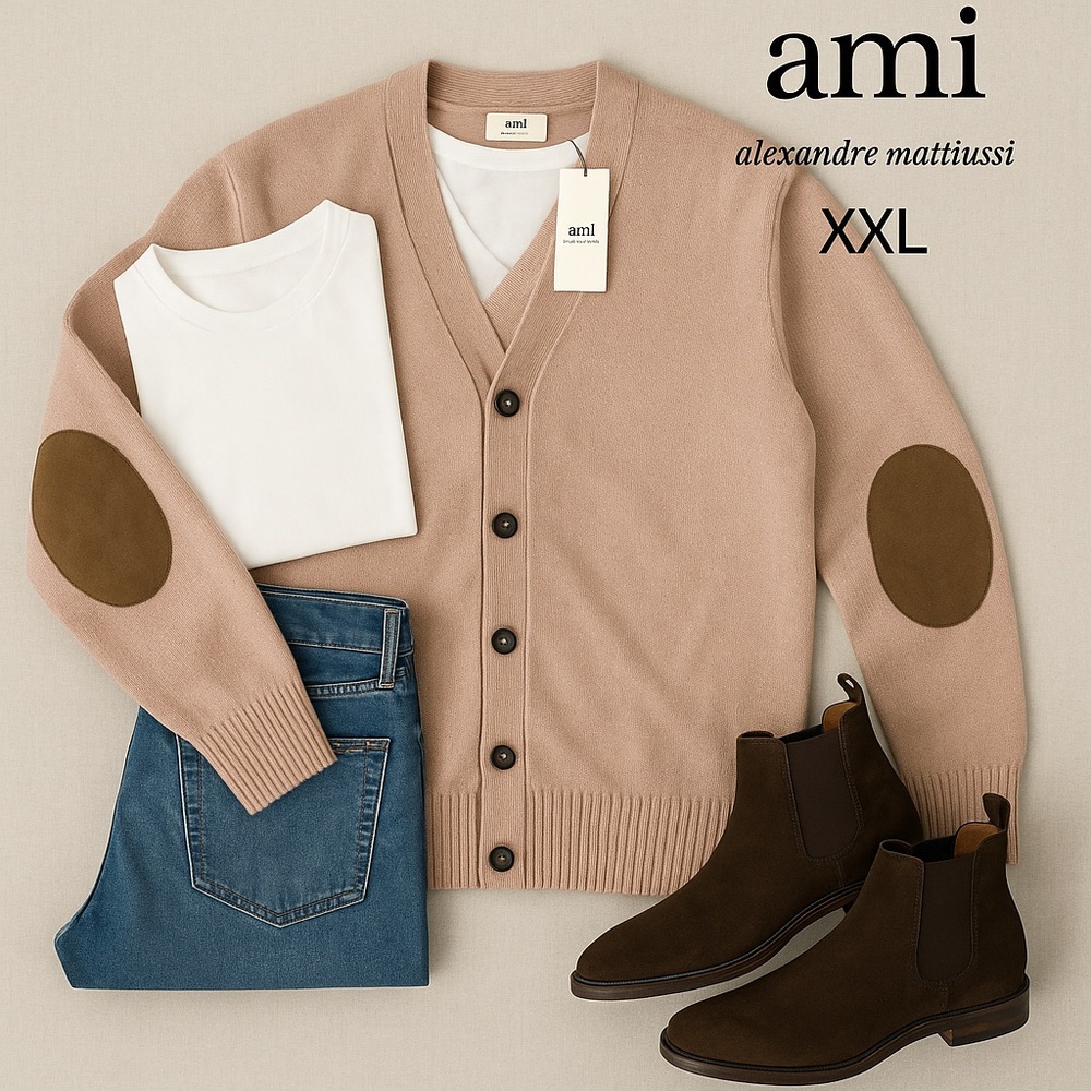 Ami Alexandre Mattiussi Tan Sweater for Men